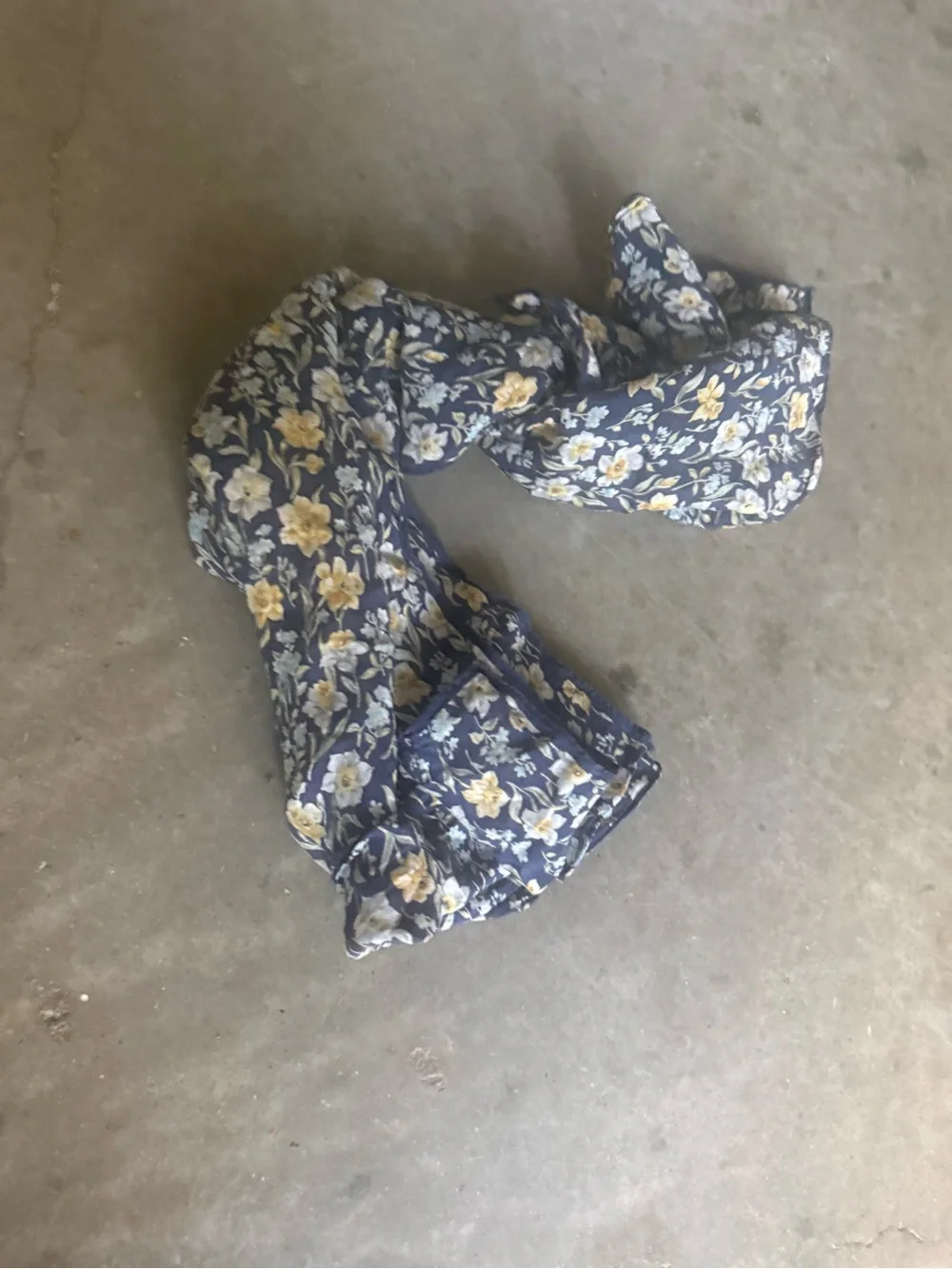 Floral Navy and Yellow Women's Scarf